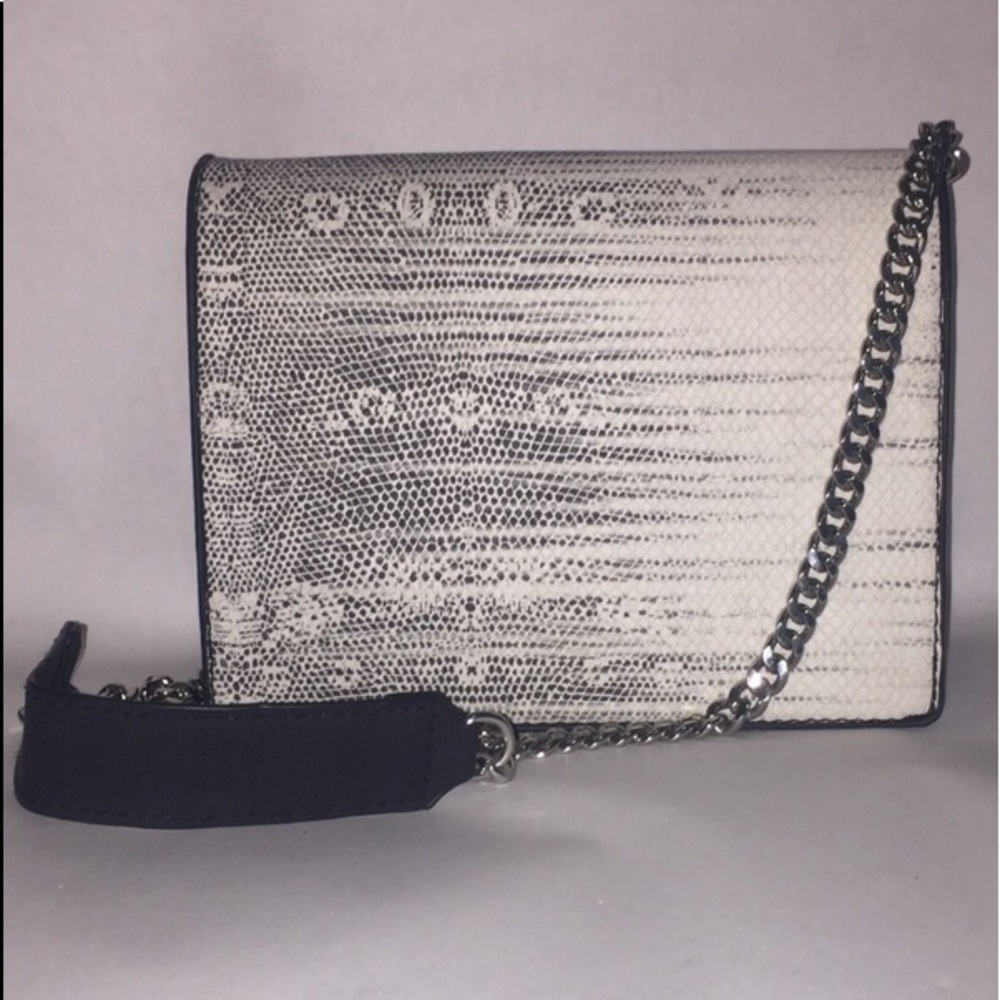 H&M black, white and grey crossbody silver strap